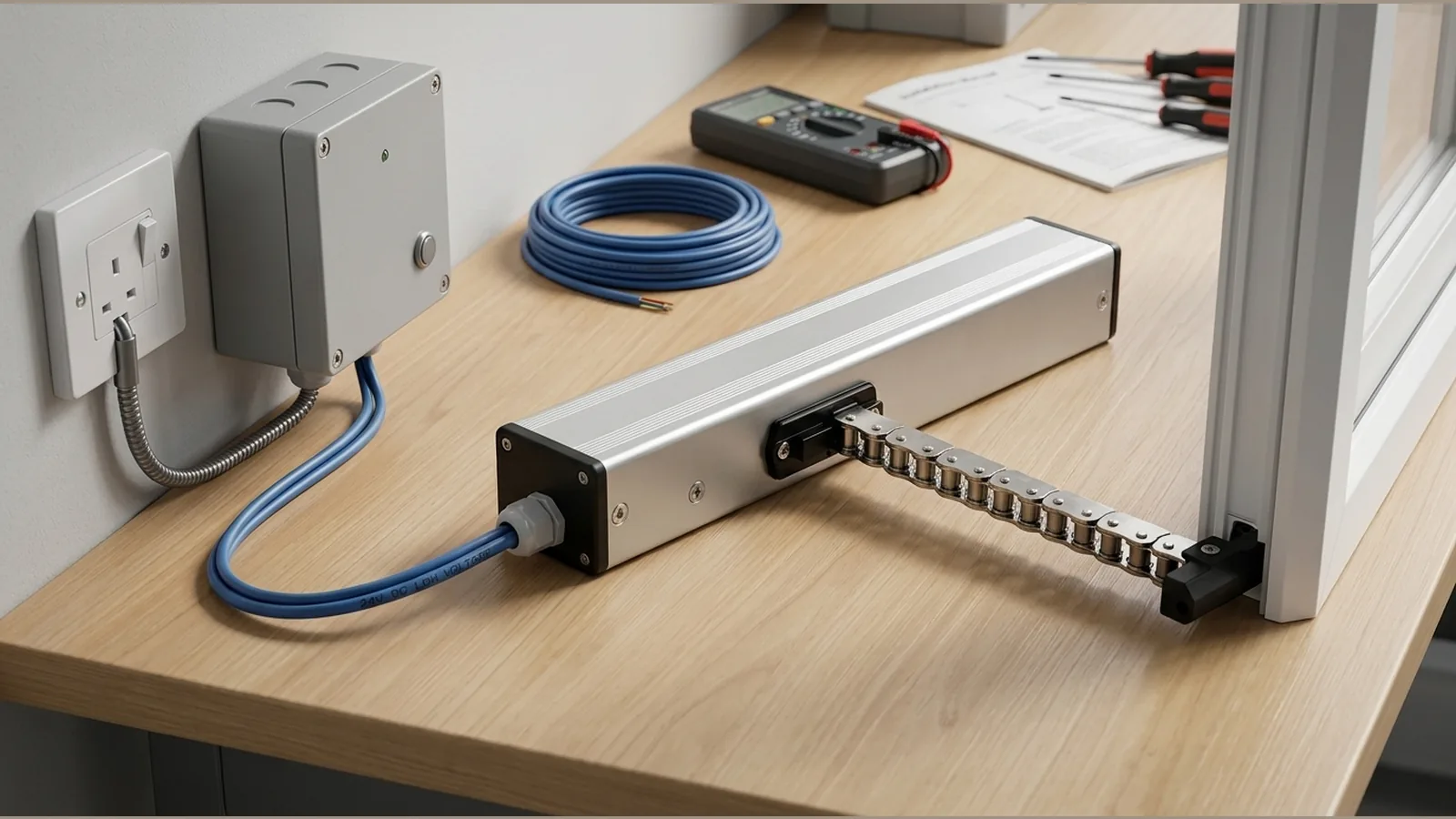 24V window actuator controller and supply selection diagram